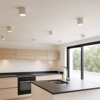 Applique soffitto in gesso verniciabile cilindro o cubo GU10 11x7 cm