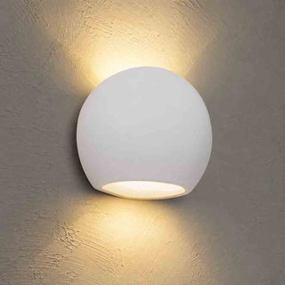 Applique da parete in gesso tondo a doppia emissione di luce attacco G9