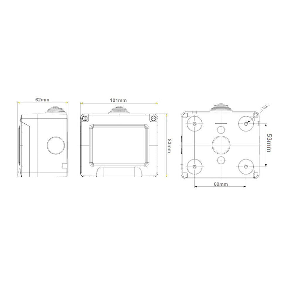 Cassetta con coperchio idrobox per esterno a 2 3 4 posti compatibile con vimar plana custodia per interruttori ip55