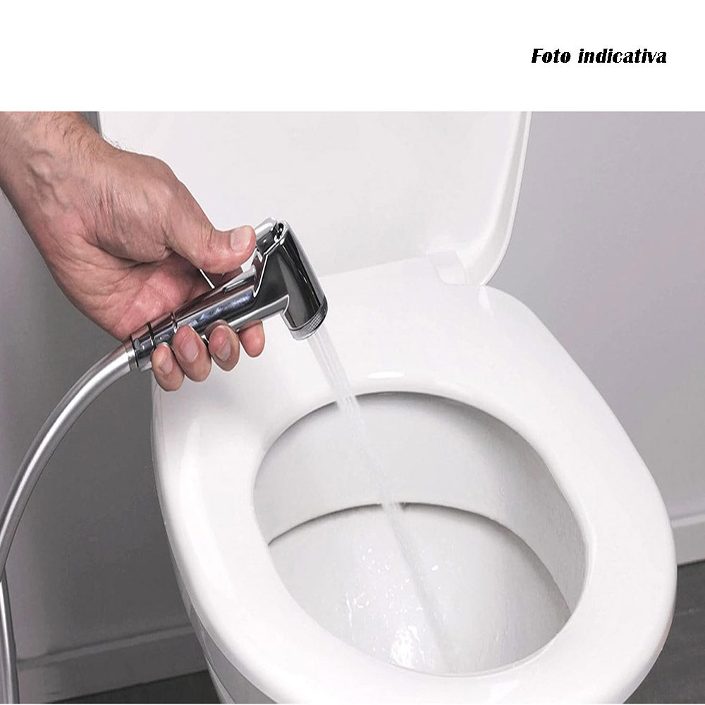 Idroscopino in ABS Cromato Lucido con Attacco 1/2" per la Pulizia di WC Bidet igiene Intima doccetta per Toilette