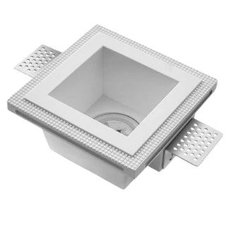 Portafaretto da incasso in gesso a scomparsa quadrato per faretti GU10