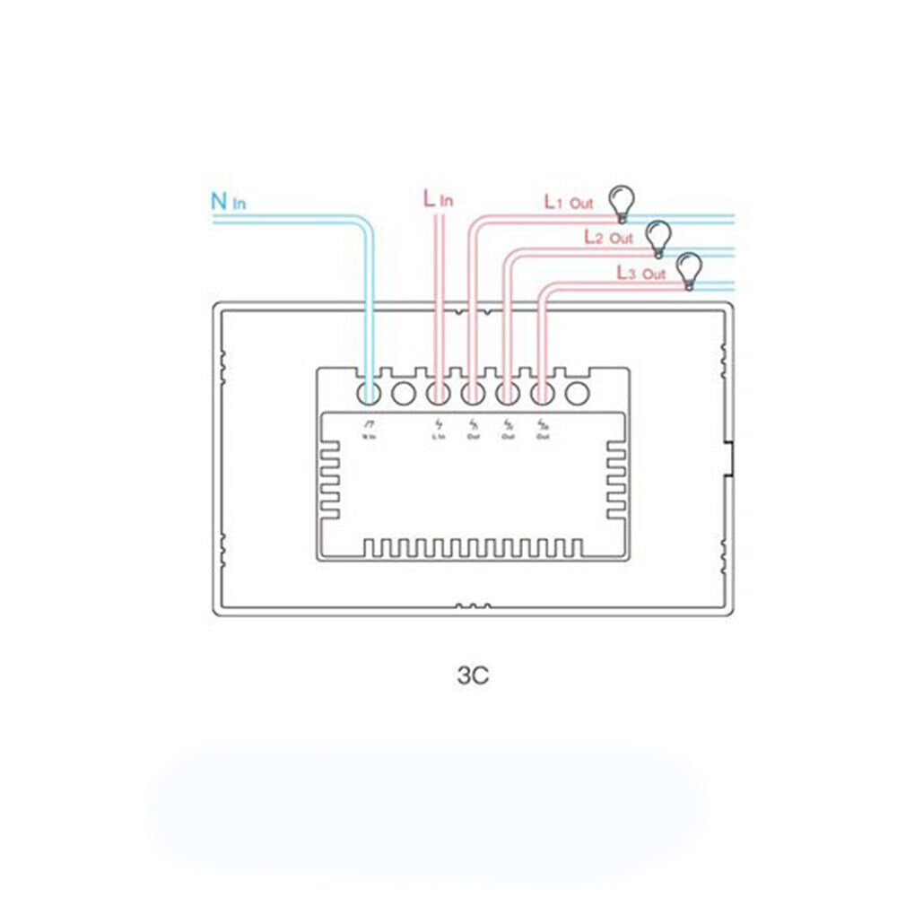 Interruttore Son/Off smart 3 canale controller da remoto wireless wifi placca touch domotica