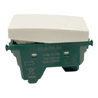 Interruttore unipolare luce 16AX 250VAC compatibile con vimar plana