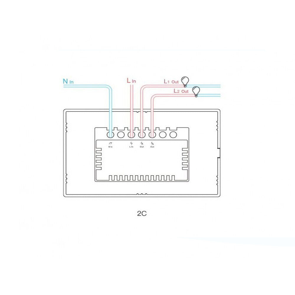 Interruttore Son/Off smart 2 canale controller da remoto wireless wifi placca touch domotica