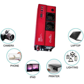 Inverter convertitore di corrente 12v a 220v 1500W usb per auto camper