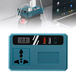 Inverter portatile 21V con uscita AC e ricarica 2 porte USB 1 Type‑C