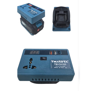 Inverter portatile 21V con uscita AC e ricarica 2 porte USB 1 Type‑C