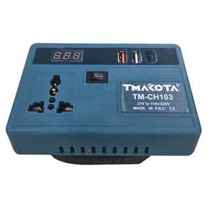 Inverter portatile 21V con uscita AC e ricarica 2 porte USB 1 Type‑C