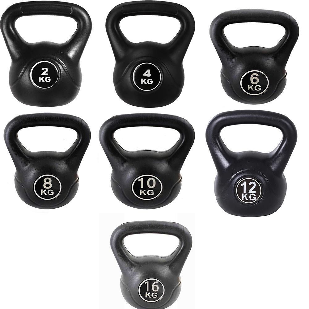 Kettlebell Pesi per Fitness Sport 2 4 6 8 10 12 16 kg Peso Palla con Maniglia Sabbia per Allenamento