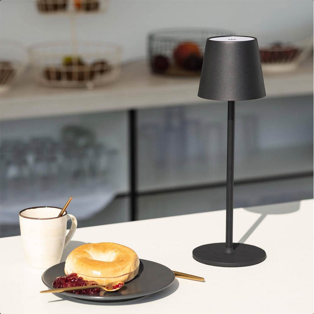 Lampada bistrot touch da tavolo a led lume decorativo per interni tripla colorazione di luce ricaricabile usb