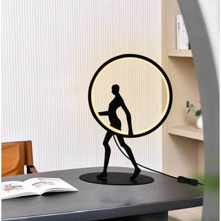 Lampada da tavolo decorativa 9 watt scultura corpo uomo lume a led