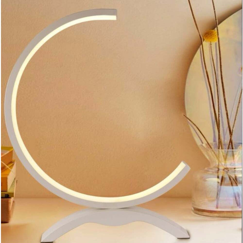 Lume da comodino a led 9 watt lampada da tavolo abat-jour stilizzata lumetto bianco luce illuminazione arredamento casa