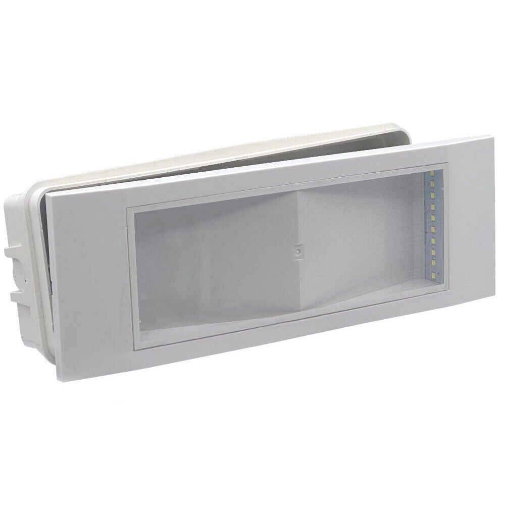 Lampada a led da incasso di emergenza anti black out 5 watt 20 led luce fredda 6500k con 4 pittogrammi