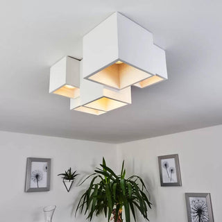 Lampada in gesso a 5 cubi da soffitto verniciabile per faretti GU10