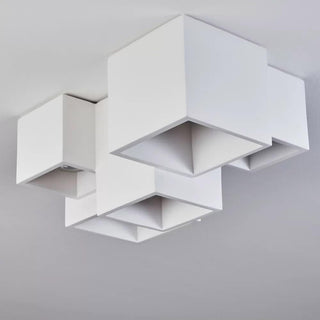 Lampada in gesso a 5 cubi da soffitto verniciabile per faretti GU10