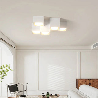 Lampada in gesso a 5 cubi da soffitto verniciabile per faretti GU10