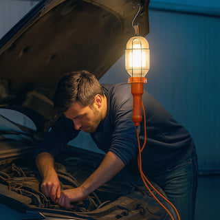 Lampada officina E27 cavo da 5 10 15 metri interruttore on off gancio