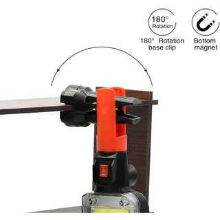 Torcia da lavoro led ricaricabile gancio 20W base calamitata a pinza