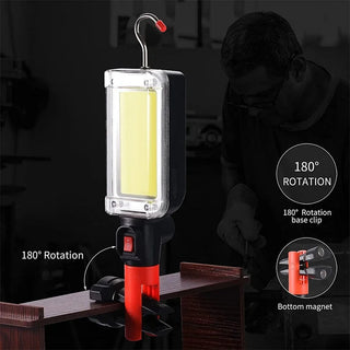 Torcia da lavoro led ricaricabile gancio 20W base calamitata a pinza