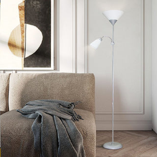 Lampada a piantana da terra con doppio paralume luce orientabile