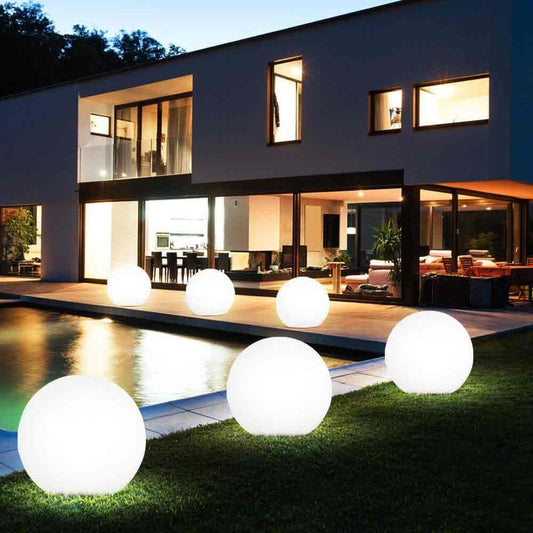 Lampada a sfera da giardino con picchetto illuminazione decorativa da esterno sfera da terra con attacco E27 varie dimensioni