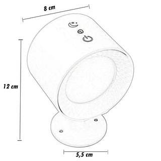Applique LED touch telecomando ricaricabile 3 colori luce orientabile