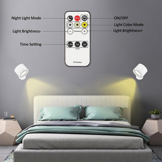 Applique LED touch telecomando ricaricabile 3 colori luce orientabile