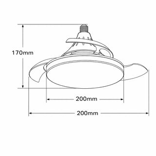 Lampadina E27 led 22W tecnologia CCT ventilatore da 10W con telecomando.