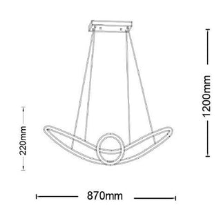 Lampadario led a forma di fiocco 38 watt CCT 3 temperature di luce
