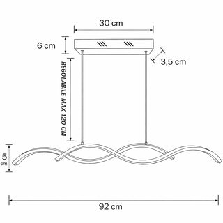 Lampadario moderno a led a sospensione 25 watt  lampada twist argento