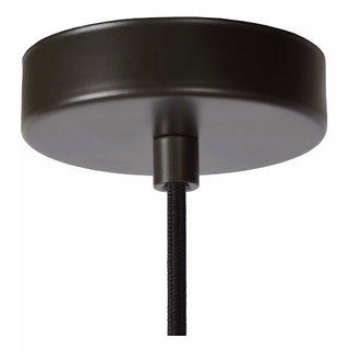 Lampadario sospensione nero con 3 anelli traforati E27 design moderno