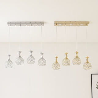 Lampadario led 35 watt  G9 con sfere con cristalli gocce in acrilico