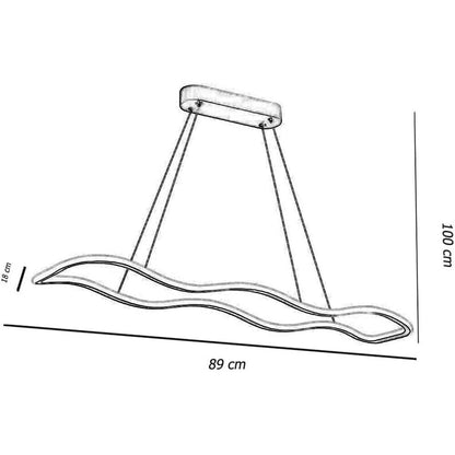 Lampadario modero bianco ondulato a led 48 watt lampada sospensione luce fredda 6500k calda 3000k naturale 4000k