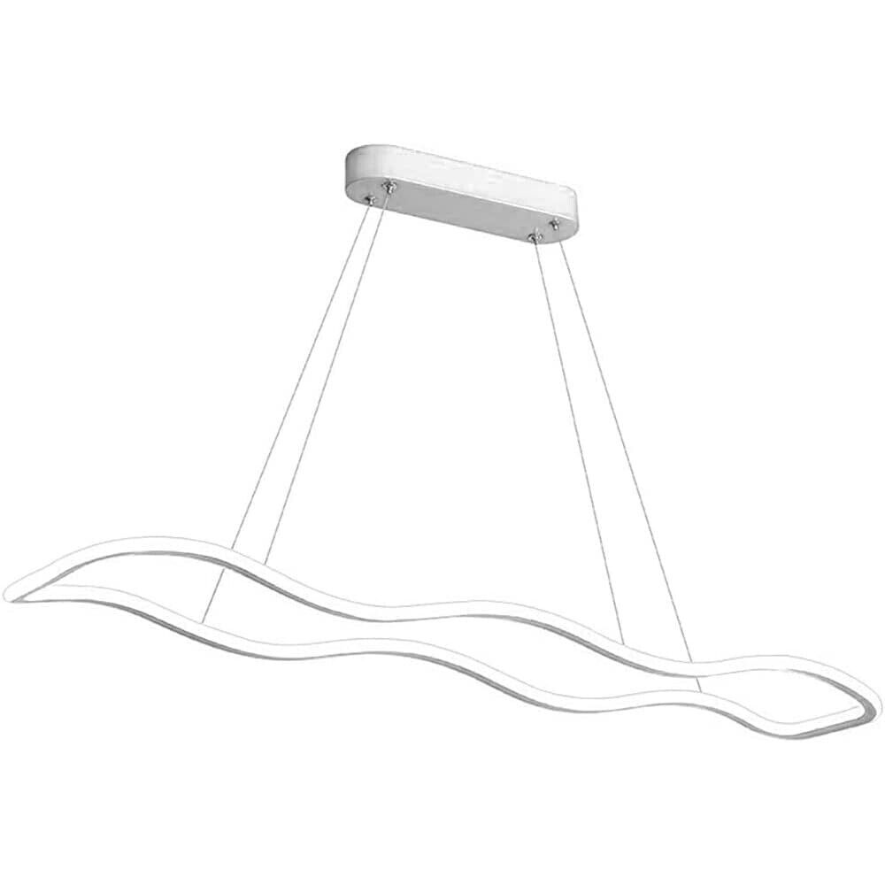 Lampadario modero bianco ondulato a led 48 watt lampada sospensione luce fredda 6500k calda 3000k naturale 4000k