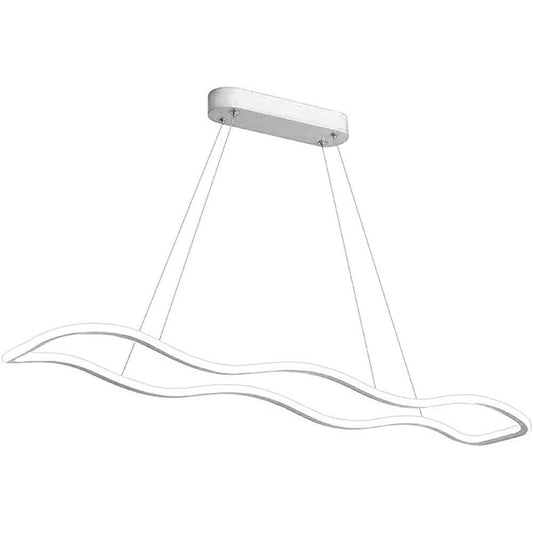 Lampadario modero bianco ondulato a led 48 watt lampada sospensione luce fredda 6500k calda 3000k naturale 4000k