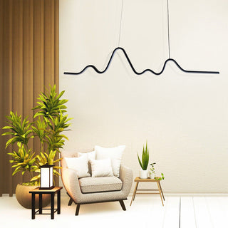 Lampadario moderno  zig zag led 25 watt nero luce 6500k 3000k 4000k