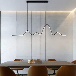 Lampadario moderno  zig zag led 25 watt nero luce 6500k 3000k 4000k