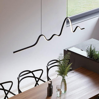 Lampadario moderno  zig zag led 25 watt nero luce 6500k 3000k 4000k