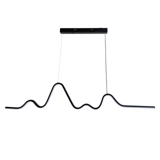 Lampadario moderno  zig zag led 25 watt nero luce 6500k 3000k 4000k