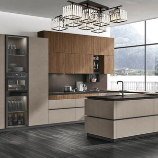 Plafoniera 8 cubi in vetro lampada contemporaneo in metallo nero E27