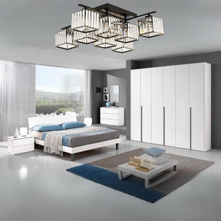 Plafoniera 8 cubi in vetro lampada contemporaneo in metallo nero E27