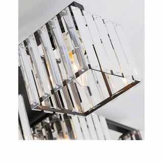 Plafoniera 8 cubi in vetro lampada contemporaneo in metallo nero E27
