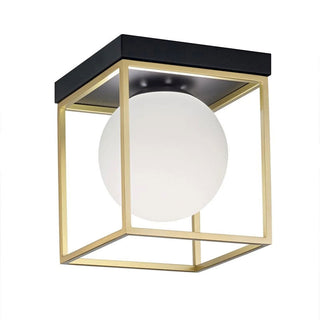 Plafoniera minimal metallo nero bronzo 1 sfere opaca attacco G9