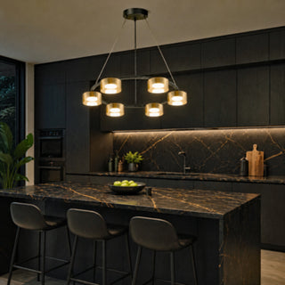 Lampadario moderno 6 luci gx53 con tecnologia CCT 3000k 4000k 6500k