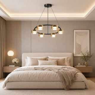 Lampadario moderno 6 luci gx53 con tecnologia CCT 3000k 4000k 6500k