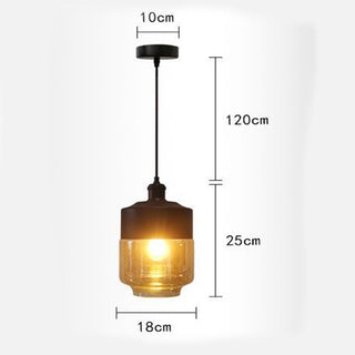 Lampadario vintage E27 effetto ambrato coppa in vetro e alluminio