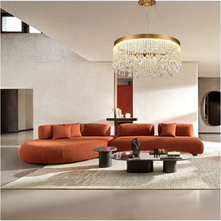 Lampadario led rotondo 32 watt con cristalli in acrilico luce 6500k