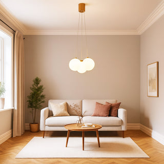 Lampadario a sospensione bronzo minimal da soffitto 3 sfere attacco G9