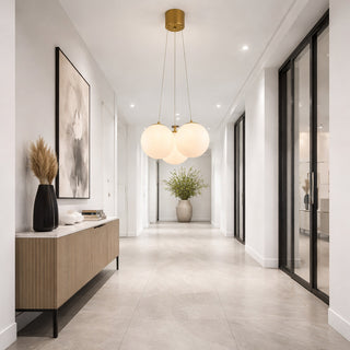 Lampadario a sospensione bronzo minimal da soffitto 3 sfere attacco G9