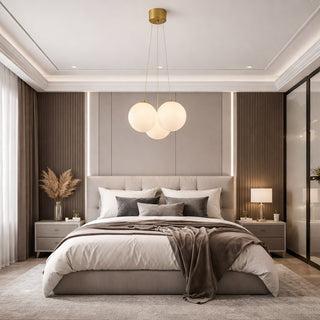 Lampadario a sospensione bronzo minimal da soffitto 3 sfere attacco G9
